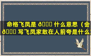 命格飞凤是 🐋 什么意思（会 🐛 写飞凤家敢在人前夸是什么意思）